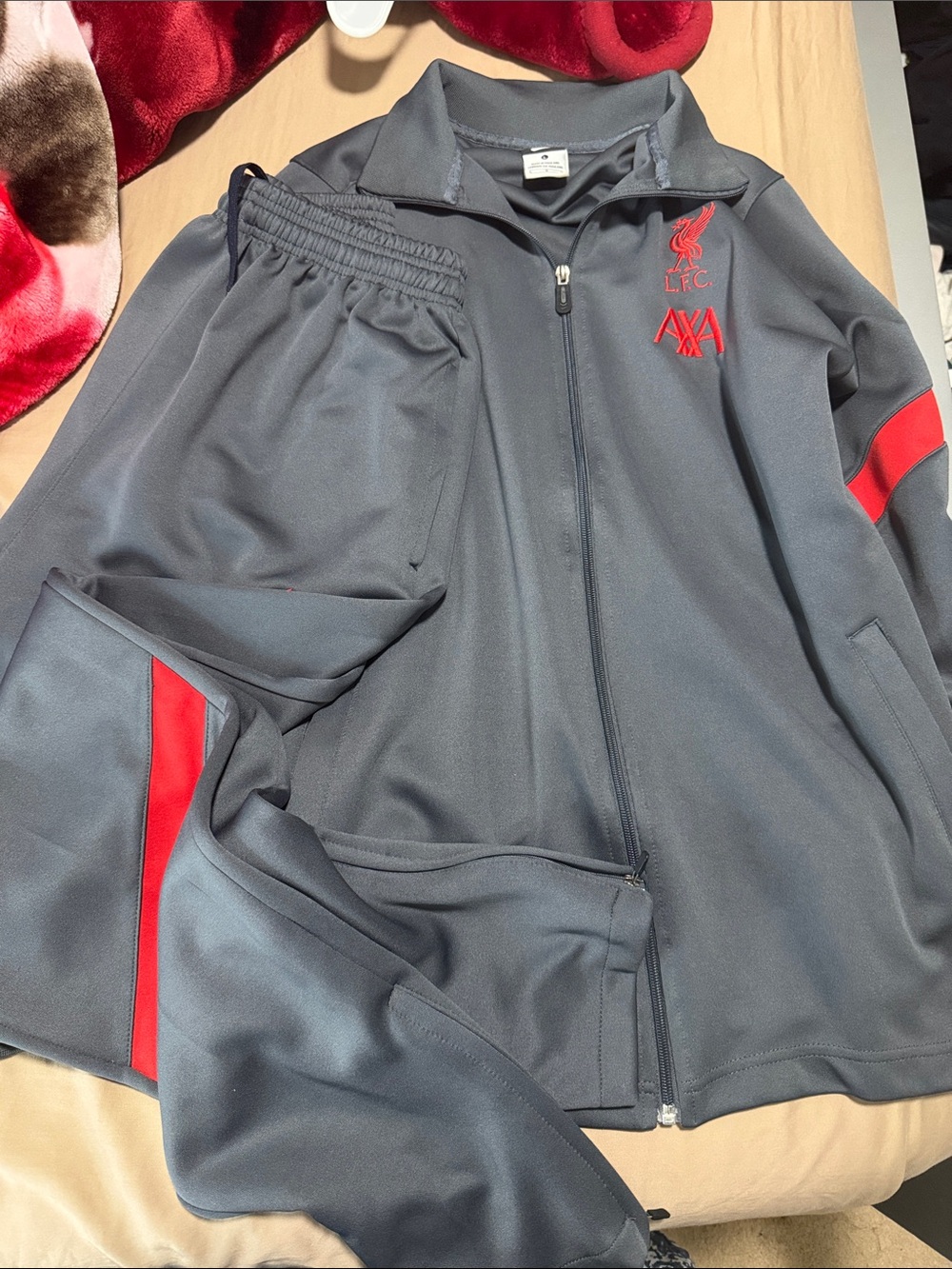 Liverpool FC Gray & Red Track Jacket and Pants Set NIKE